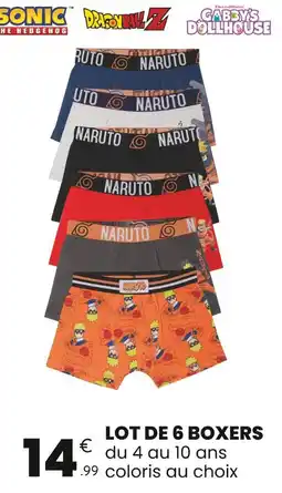 Stokomani Naruto Lot de 6 boxers offre