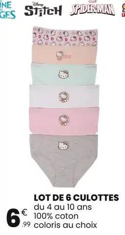 Stokomani Hello Kitty Lot de 6 culottes offre