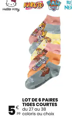 Stokomani Hello Kitty, Naruto, Paw Patrol Lot de 6 paires tiges courtes offre