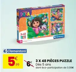 Stokomani Clementoni 3 x 48 pièces puzzle offre