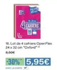 Monoprix Oxford - lot de 4 cahiers openflex offre