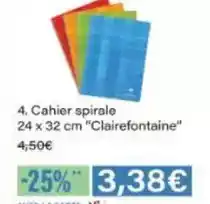 Monoprix Clairefontaine - cahier spirale offre