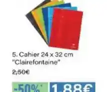 Monoprix Clairefontaine - cahier 24 x 32 cm offre