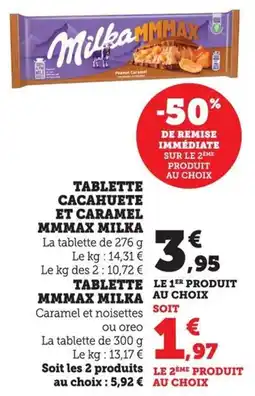 Bi1 Tablette cacahuete et caramel mmmax milka offre