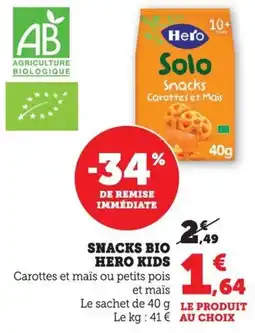 Bi1 Snacks bio hero kids offre