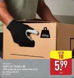 ALDI TOP CRAFT Gants de travail offre