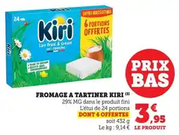 Bi1 Fromage a tartiner kiri offre