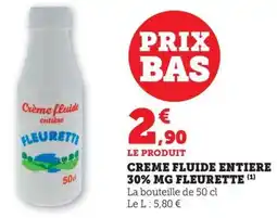 Bi1 Creme fluide entiere 30% mg fleurette offre