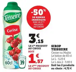 Bi1 Sirop teisseire offre