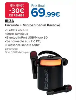 Costco Ibiza Enceinte + Micros Spécial Karaoké offre