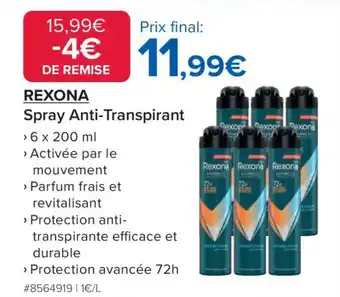 Costco Rexona Spray Anti-Transpirant offre