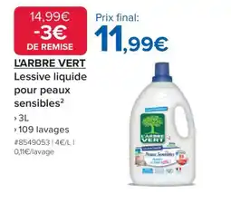 Costco L'arbre vert lessive liquide pour peaux sensibles² offre