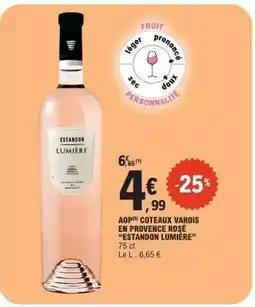E.Leclerc AOP COTEAUX VAROIS EN PROVENCE ROSÉ “ESTANDON LUMIÈRE” offre