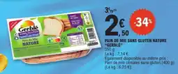 E.Leclerc PAIN DE MIE SANS GLUTEN NATURE GERBLÉ offre