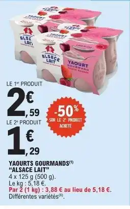 E.Leclerc YAOURTS GOURMANDS 'ALSACE LAIT' offre