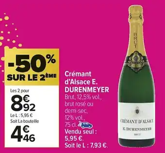 Carrefour Market E. durenmeyer crémant d’alsace offre