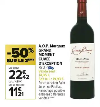 Carrefour Market A.o.p. margaux grand moment cuvee d’exception offre