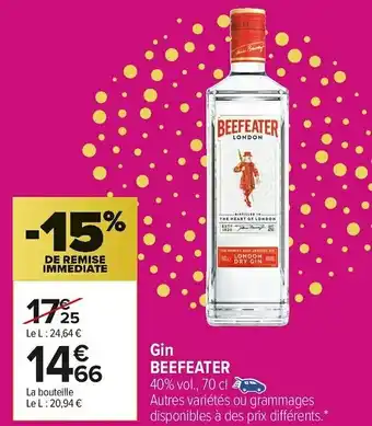 Carrefour Market Beefeater gin offre