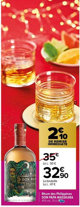 Carrefour Market Don papa masskara rhum des philippines offre