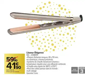 Babyliss lisseur élégance