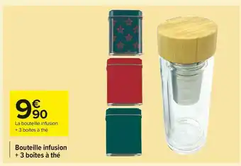 Carrefour Market Bouteille infusion + 3 boîtes à thé offre