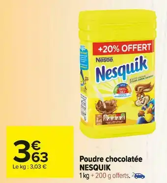 Carrefour Market Nesquik poudre chocolatée offre