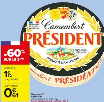 Carrefour Market President camembert offre