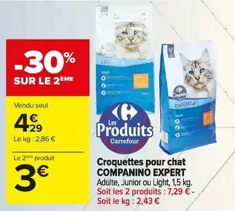 Carrefour Market Companino expert croquettes pour chat offre