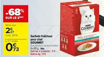 Carrefour Market Gourmet sachets fraîcheur pour chat offre
