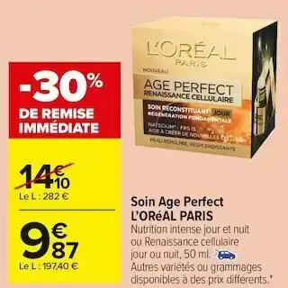 Carrefour Market L’oréal paris soin age perfect offre
