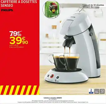 Carrefour Market Senseo cafetière à dosettes offre