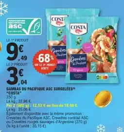 E.Leclerc GAMBAS DU PACIFIQUE ASC SURGELEES COSTA offre