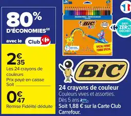 Carrefour BIC 24 crayons de couleur offre