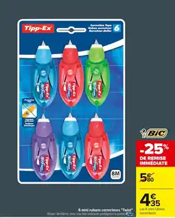 Carrefour TIPP-EX 6 mini rubans correcteurs "Twist" offre