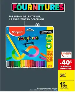 Carrefour 18 crayons de couleur Infinity offre