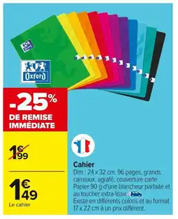 Carrefour OXFORD Cahier offre