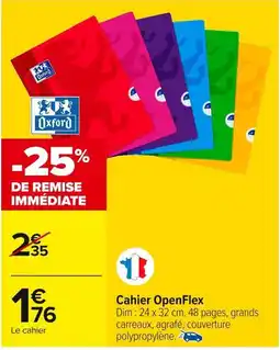 Carrefour OXFORD Cahier OpenFlex offre