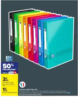 Carrefour OXFORD Classeur rigide Color Life offre