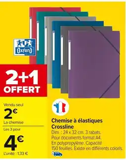 Carrefour OXFORD Chemise à élastiques Crossline offre