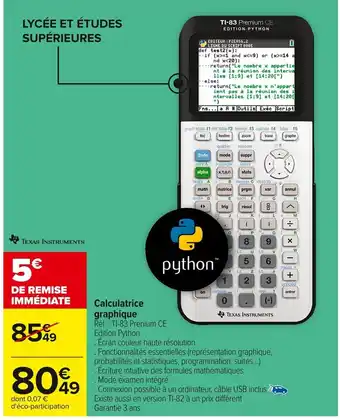 Carrefour Calculatrice graphique offre