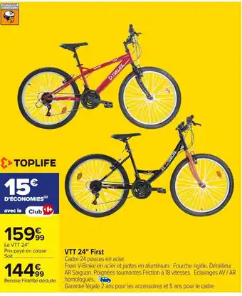 Carrefour TOPLIFE VTT 24" First offre