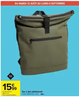 Carrefour Sac à dos adolescent offre