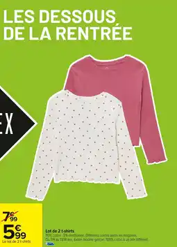 Carrefour Le lot de 2 t-shirts offre