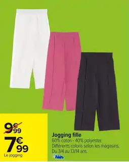 Carrefour Jogging fille offre