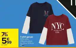 Carrefour T-shirt garçon 100% coton. offre