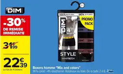 Carrefour DIM Boxers homme "Mix and colors" offre