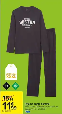 Carrefour Pyjama printé homme offre
