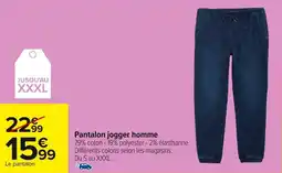 Carrefour Pantalon jogger homme offre