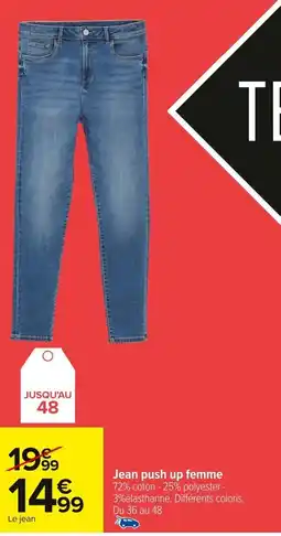 Carrefour Jean push up femme offre