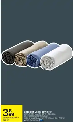 Carrefour Linge de lit "Jersey polycoton" offre